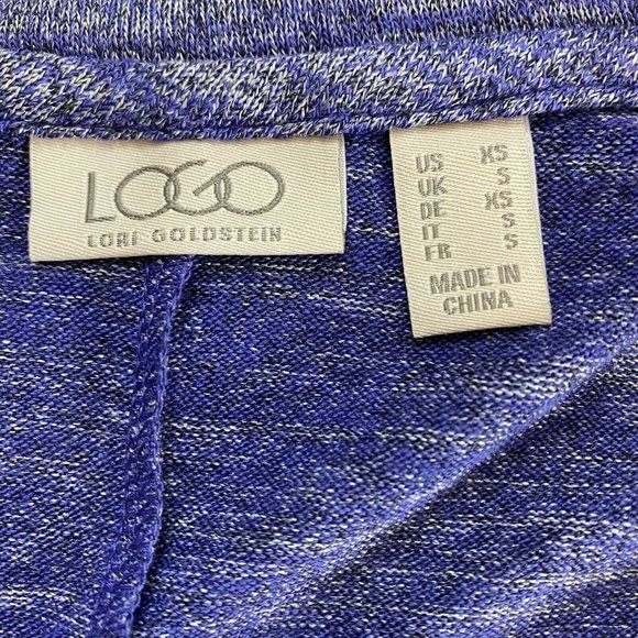 LOGO Lori Goldstein Space Dye Sweater Tank Top Size XS Sleeveless Blueberry - Picture 6 of 12